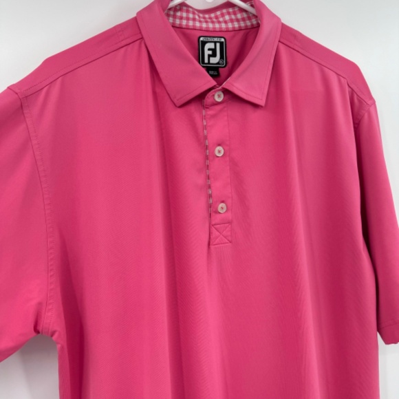 FootJoy Polo Shirt Men XL Pink Golf Performance Athletic Stretch Short Sleeve - Picture 3 of 9